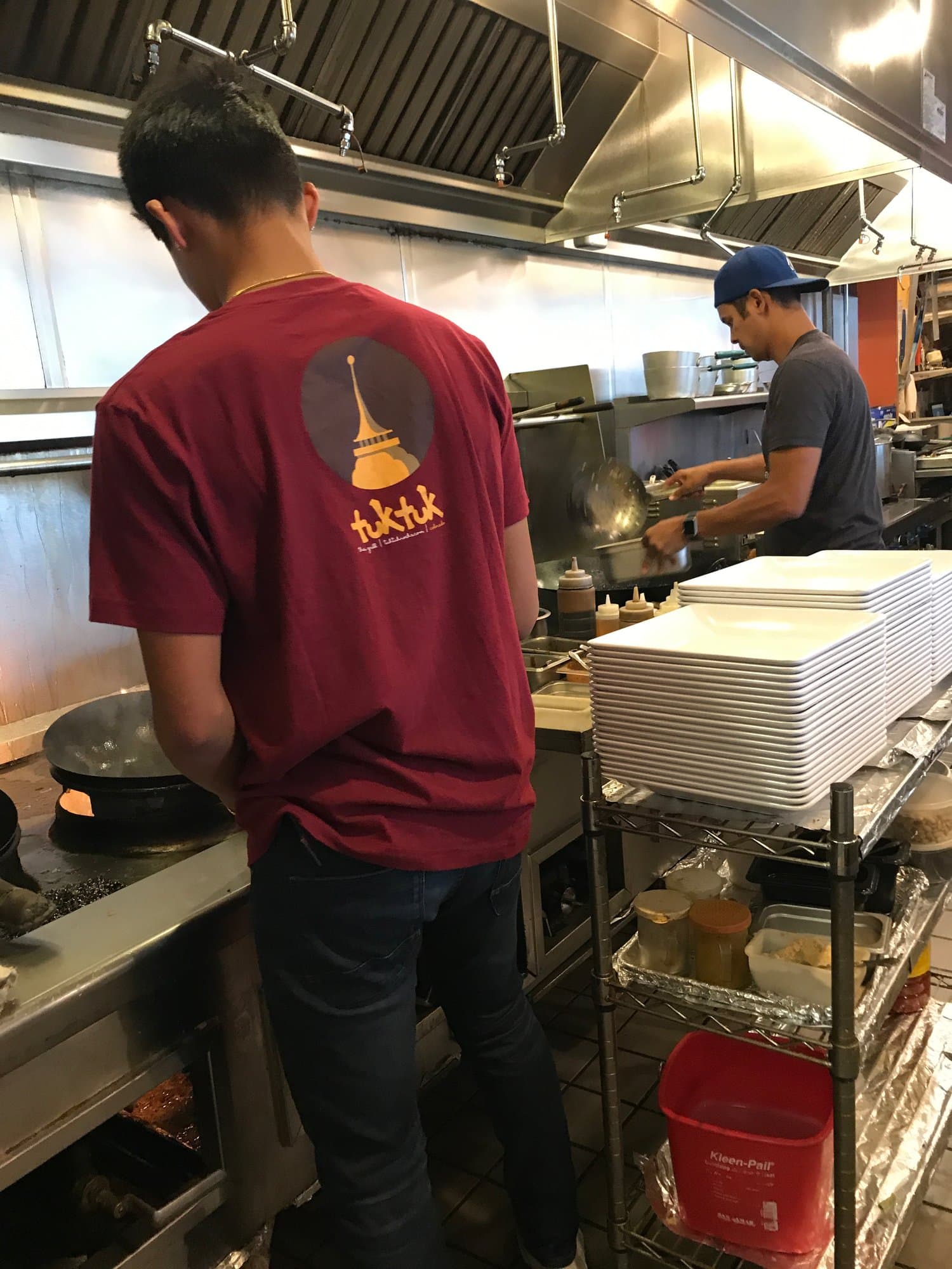 Kase with his parents at Tuk Tuk Thai Grill.